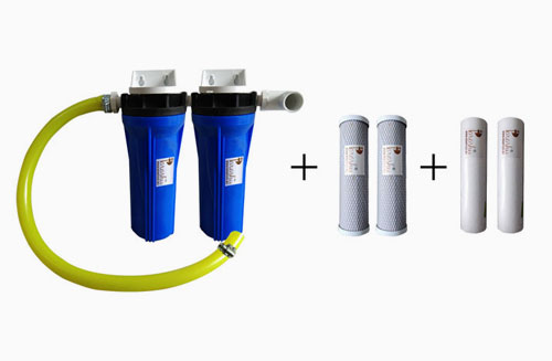 Active carbon bathing filter + iron removal + 2 sets of cartridges
