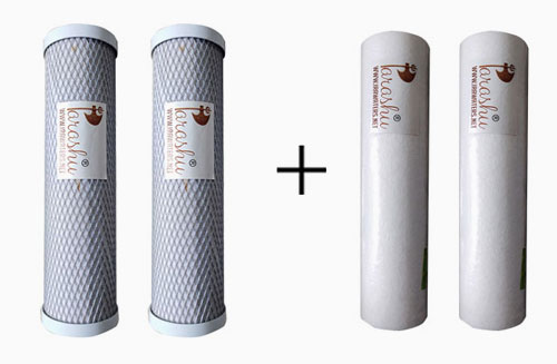 2 sets of cartridges only for iron removal with active carbon bathing filter